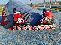 Dětské inline brusle roztahovací CS310K červené velikost 35-38